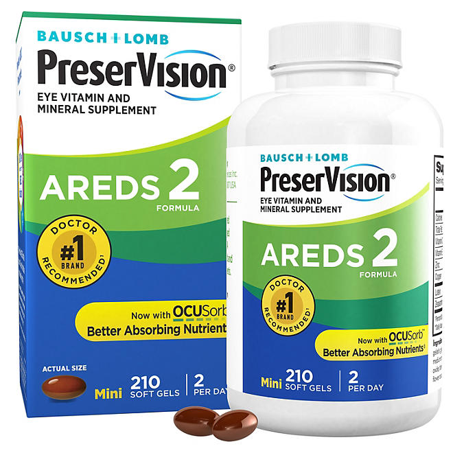 Bausch + Lomb PreserVision AREDS 2 Formula Supplement Softgels (210 ct.)