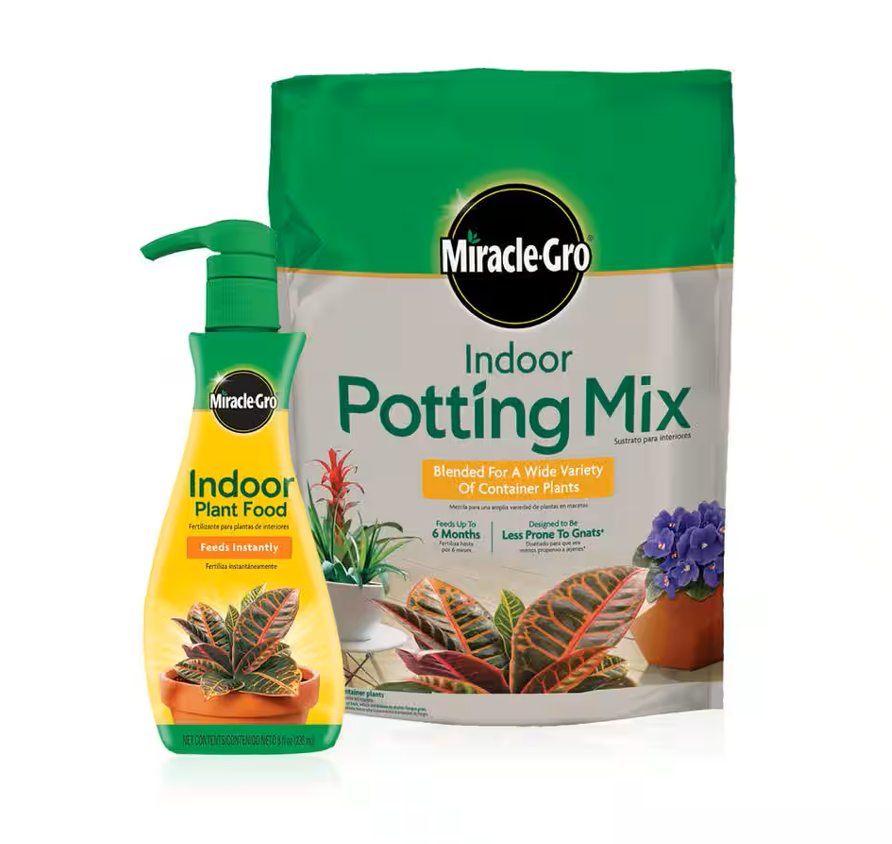 Miracle-Gro Indoor Potting Mix & Plant Food – 8 oz | Healthy Growth for Indoor Plants | Wizo