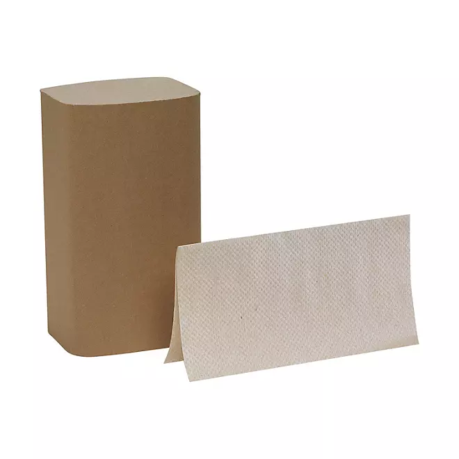 Marathon Singlefold Paper Towels, 1-Ply, 9 1/4" x 10 1/4", Brown (250 towels/pk., 16 pks.)