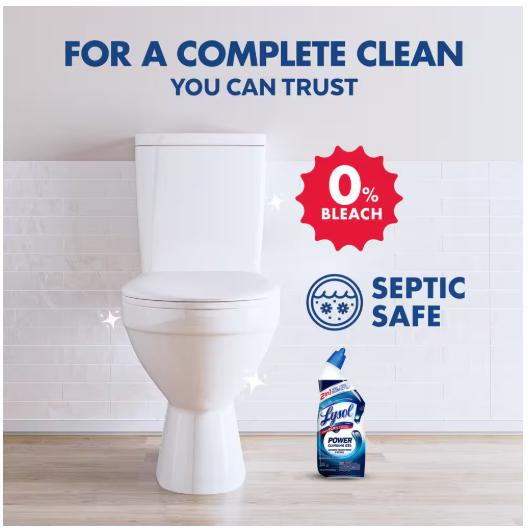 Lysol Power Toilet Bowl Cleaner Gel – 24 oz, 2-Pack | Disinfecting & Stain Removal for Sparkling Toilets | Wizo
