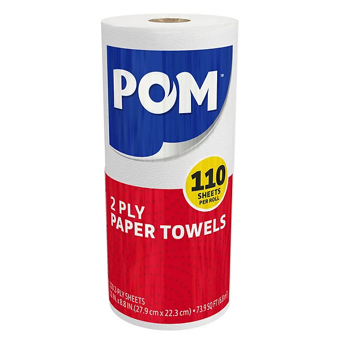 POM Individually Wrapped 2-Ply Paper Towels (110 sheets/roll, 30 rolls)