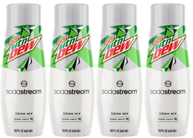 SodaStream Diet Mountain Dew Drink Mix, 14.9 Fl oz. (4-Pack)