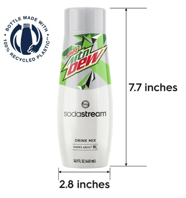 SodaStream Diet Mountain Dew Drink Mix, 14.9 Fl oz. (4-Pack)