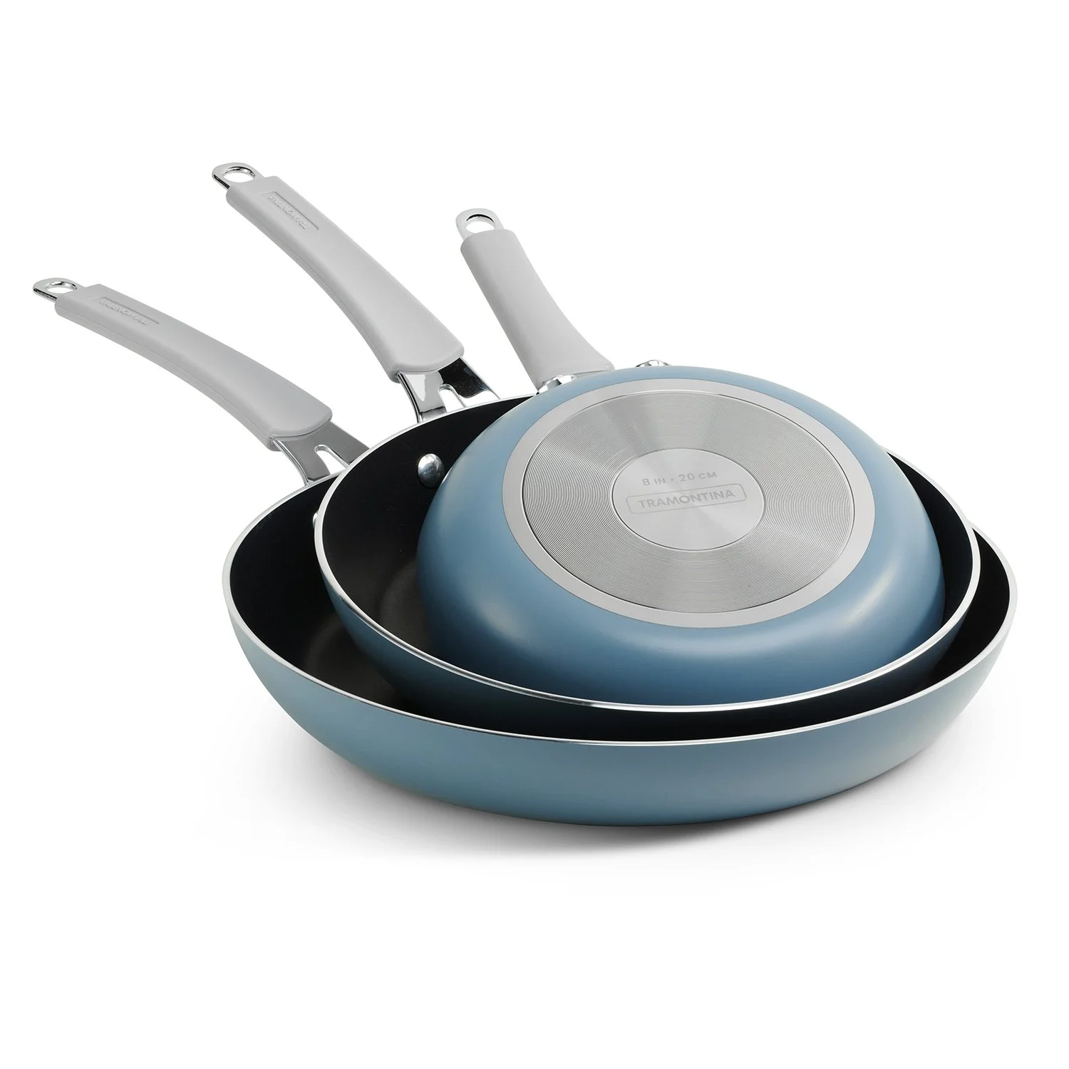 Tramontina 3-Pack Fry Pans with Nonstick Interior, 8,10 and 12 Inch  Blueberry color