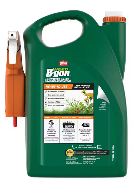 Ortho Weed B-gon Lawn Weed Killer Plus Crabgrass Control 1 Gallon Trigger Sprayer